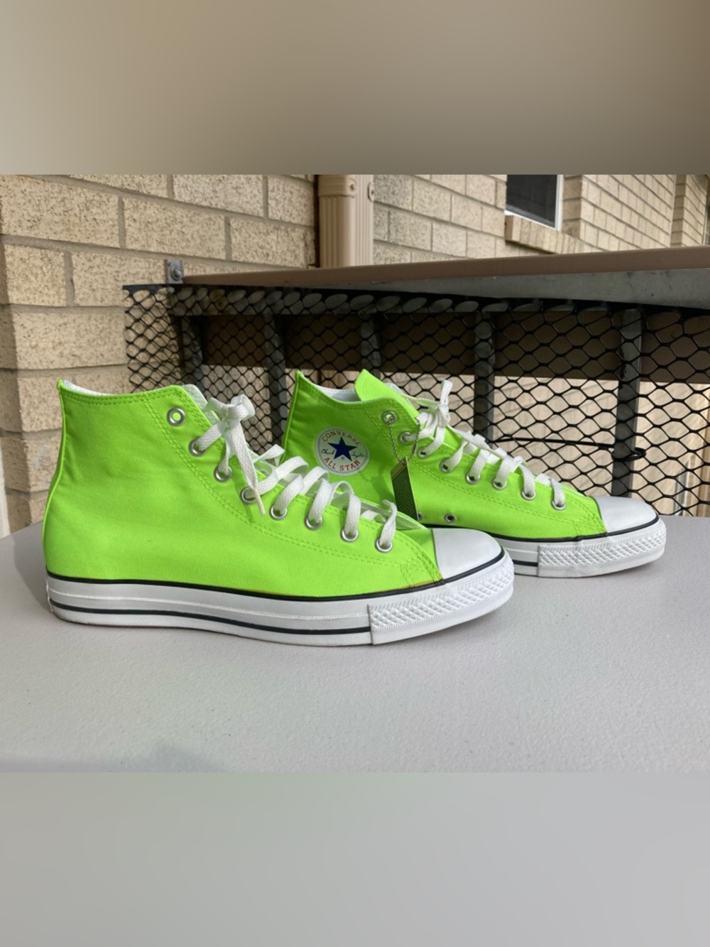 Converse Neon Green High Tops Sneakers Men's 11 Women's 13